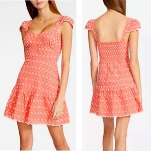 Betsey Johnson Dress Ditsy Eyelet Bustier Mini coquette era
Coral Pink Medium